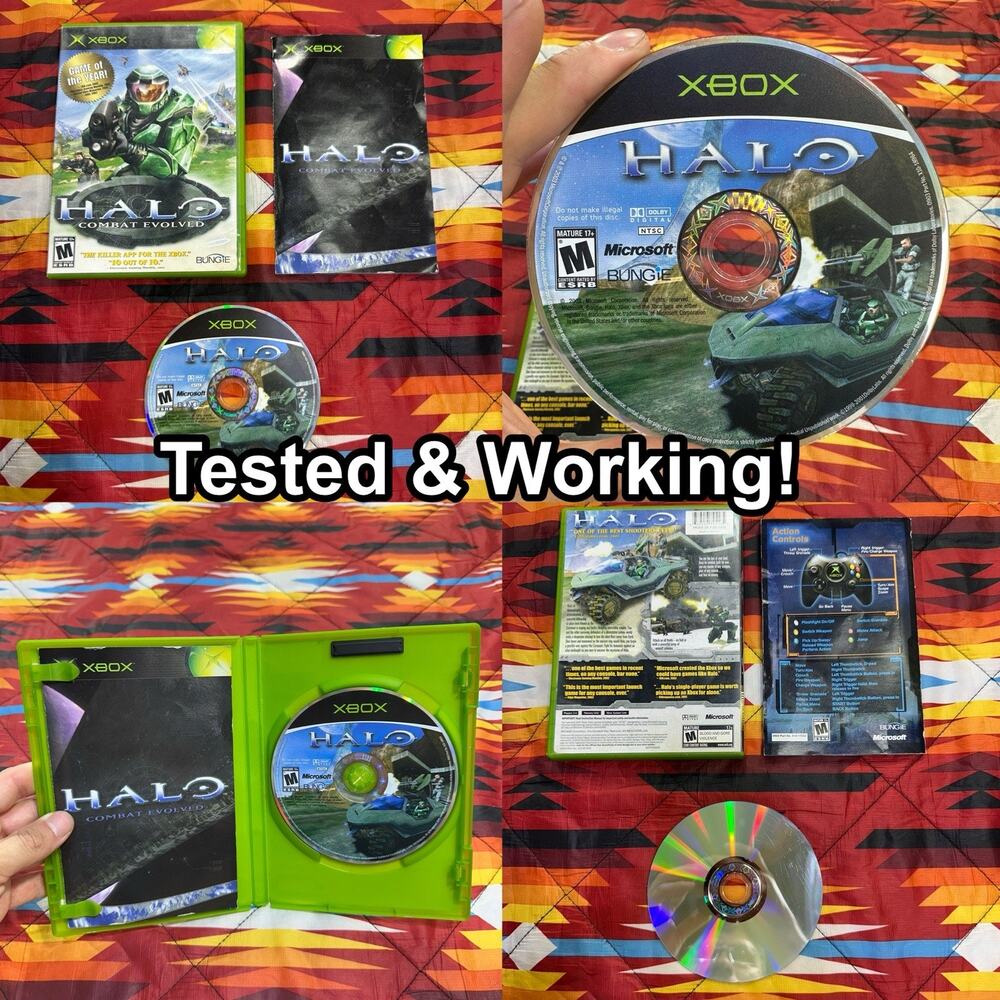Halo Combat Evolved Microsoft Xbox 2001 Complete CIB Tested Game Of The Year